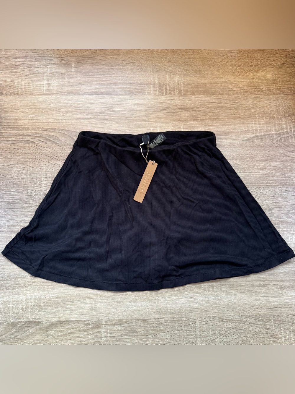 NWT SKIMS Soft Lounge Mini Skort Bone Black XXS